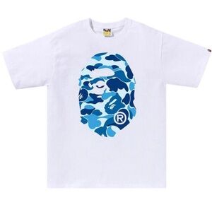 A Bathing Ape Blue Camo Graphic Tee